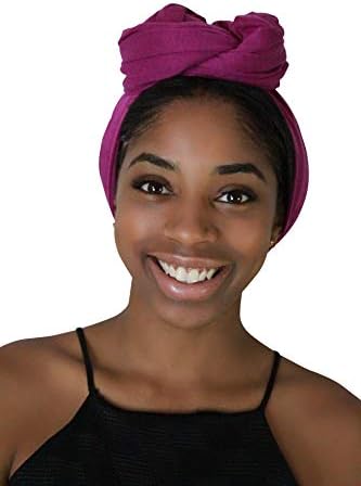 Rayna Josephine Solid Color Head Wrap -Stretch Long Hair Scarf Turban Tie