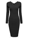 Tom's Ware Womens Casual V-Neck Knit Sweater Bodycon Midi Dress