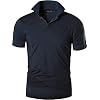 jeansian Homme De Sport Outdoor Manches Courtes Polos Quick Dry T-Shirt Tops LSL195