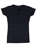 Shop4Ever® Bride Black Women's V-Neck T-shirt Wedding Shirts SLIM FIT