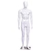 Giantex Male Mannequin Egghead Plastic Full Body Dress Form Display High Gloss(White, Style 1)