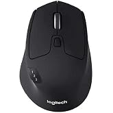 Logitech M720 Precision Pro Wireless &amp; Bluetooth Mouse, 1000 DPI Optical Mouse, Hyper-Fast Scrolling Dual-Connectivity for Multi-Devices -Black (Renewed)