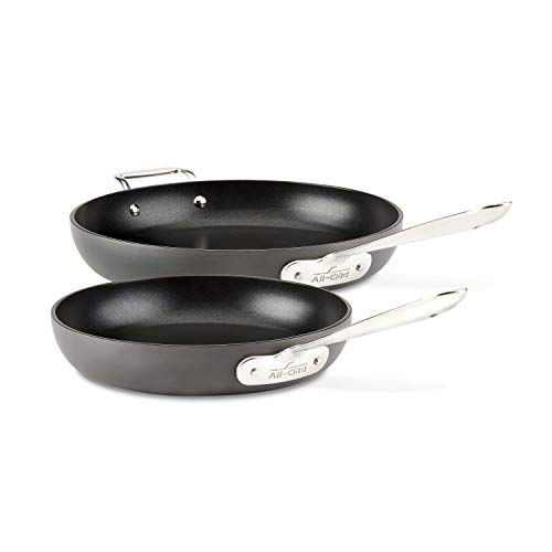 All Clad HA1 Hard Anodized Nonstick 2 Piece Fry Pan Set 10.5" & 12" Omelet pan Saute Pan
