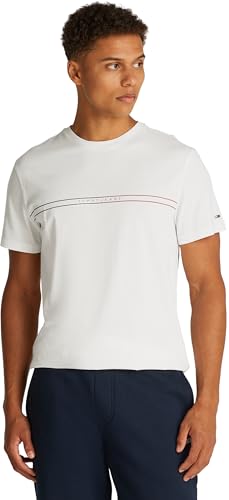 T-Shirt Manches Courtes Homme Slim Entry Graphic Tee en Coton, Blanc (Ecru), XXL