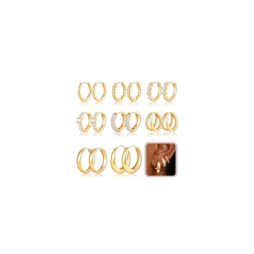 Shall Shell Gold Hoop Earrings Set