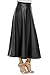 Zeagoo Women Winter Synthetic Leather High Waist Midi Maxi Long Skirt Black XX-Large