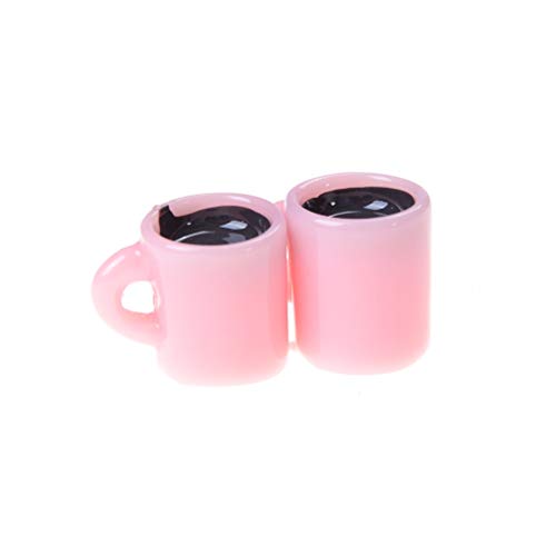 ZAMTAC 2 PCS Home Tableware Decors Miniature Dollhouse Coffee Cup Kitchen Room Food Drink - (Color: White) - Thumbnail 5