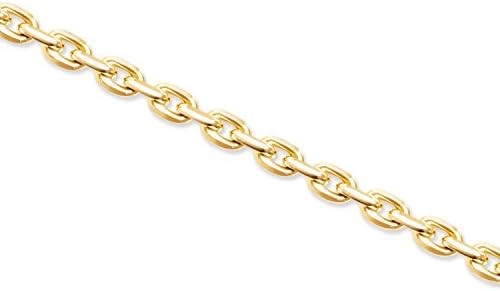 Solid 14k Yellow Gold Thin Round Cable Chain 18 inch