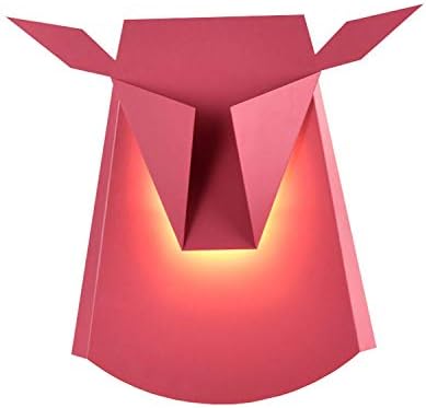 SCH Creative Metal Wall Hanging Decorative Wall Lamp 10W Modern Bull Head LED Wall Light Living Room Bedroom Bedside Lamp Aisle Corridor Stair Wall Lamp (Color : Red)