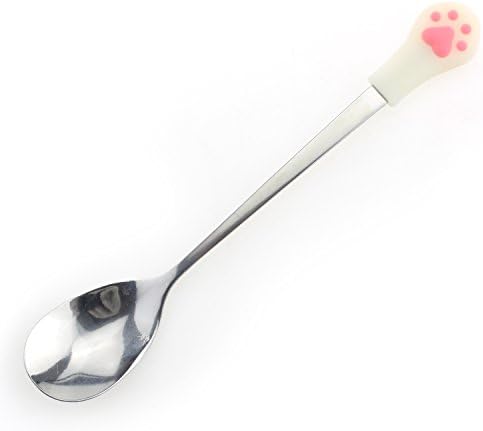 Dogstory Stainless Steel Dog Spoon - Dog Stir Spoon- Gift for Dog- Dog owner- Pet Gift -Small Pet Milk Tank Head Spoon-Pet Bowls Accessories (White)
