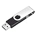 FEBNISCTE Bulk 2GB USB 2.0 Thumb Drives Pack (10pcs), Black Swivel Pen Drive with Data Stick and Cords, Promotional Item