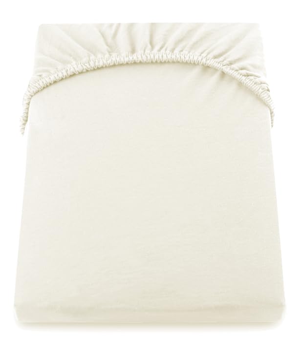 texpot Jersey fitted sheet, 180 x 200 cm, sparkling wine, 100% cotton, box spring bed fitted sheets