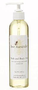 Image of Best Bath & Body Oil - Bee Naturals Scented Aroma of Orange & Lavender Essential Oils - Soothing, Natural & Moisturizing Ingredients - Experience Soft, Silky & Smooth Skin - 8 Oz
