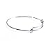 Yumei Jewelry Rhodium Plated Adjustable Wire Blank Bangle Bracelet for Womens DIY Jewelry Making,2.4 Inch