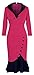 HOMEYEE Women's V Neck Ball Fishtail Pencil Dress UB27