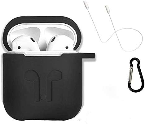 Silicone Case for AirPods Protective Silicone Cover Skin for Apple AirPods Charging Case with Carabiner Keychain Belt Clip
