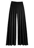 Dangerousfx Women's Gothic Wide Leg Flattering High Waist Stretch Palazzo Pants
