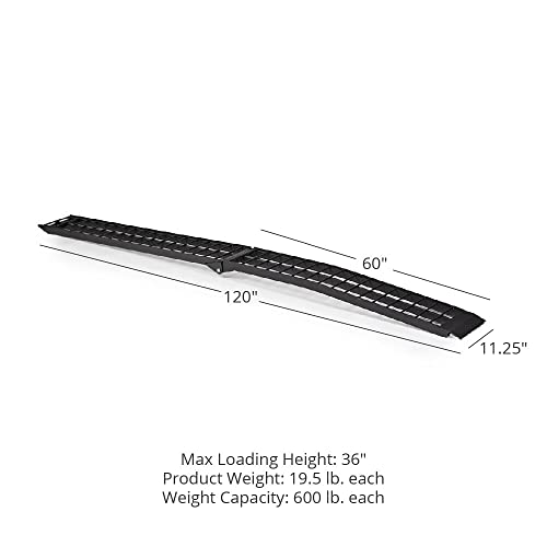 Titan Ramps 10 FT Pair Arch Ramps Loading, Black Aluminum Folding