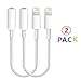 2 Pack Lightning to 3.5mm Headphone Jack Adapter, BYXN, Connector for iPhone 7/7 Plus, Earphone Adapter for iPhone 8/8 Plus, Accessories for iPhone X, iPad, iPod Touch, and More(White)