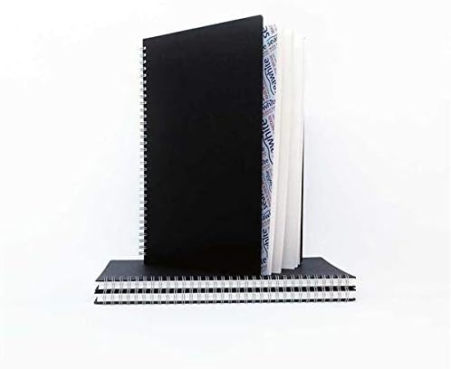 SEAWHITE Black Euro Spiral Hardback Sketchbook 160gsm Portrait A6 148x105mm