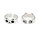 HANFLY Panda ring 925 Sterling silver Fashion Animal Jewelry Adjustable Size (US6)