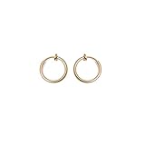 Non-piercing Fake Hoops Anodized Gold Finish - Lip, Nose, Cartilage & Ear - Sold As a Pair
