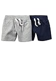 Carter's Baby Boys 2 Pack Soft Cotton Shorts (18 months) Navy/Gray