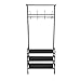 Mind Reader Coat and Shoe Rack, Hall Tree, Freestanding , Coat Tree, Hat, Jacket, Purse, Metal, 24