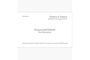 DECALS Patrick Bateman Business Card - American Psycho - Sticker Graphic - Auto, Wall, Laptop, Cell, Truck Sticker for Windows, Cars, Trucks