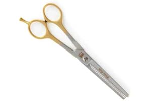 Dubl Duck Stainless Steel Small Pet Ultra Gold 46-Tooth Thinning Shears with Gold Handles, 6-1/2-Inch