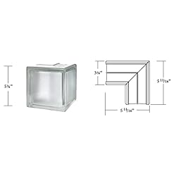 Seves Glass Block 6x6x3 Arctic Sharp Corner 90