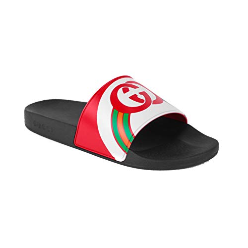 Gucci Men's Rubber Pursuit Logo Slide Sandals Black in Oman