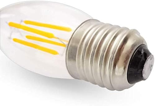 YAKAiYAL 4W E27 LED Candle Bulbs Warm White 2700K 200-240V C35 LED COB Filament Light Bulb Vintage Edison Screw ES Non Dimmable 3-Pack - Image 5