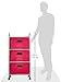 Honey-Can-Do 3 Drawer Rolling Cart - Pink CRT-02348 Pink, 11.5 in L x 16.125 in W x 35.5 in H (29.2 cm L x 41 cm W x 90.2 cm H)