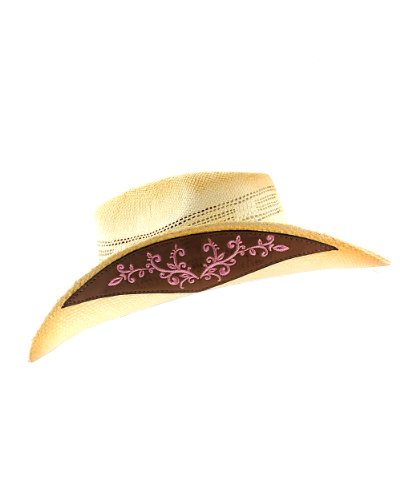 NYFASHION101 2-Toned Cowboy/Cowgirl Paper Woven Hat w/ Elegant Design Band, S/M