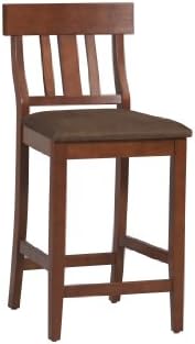 Linon Home Dcor Linon Torino Collection Slat Back, Dark Cherry Counter Stool, 16.88" W x 20.13" D x 37" H