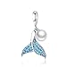 WOSTU 925 Sterling Silver Exquisite Charms Pink Love Heart Bead Charm for Bracelets The Key of Heart Charms Beads for Women (Fish Tail)