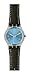 Swatch Blue Choco Blue Dial Clear Plastic Black Leather Quartz Men's Watch GM415