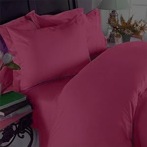 JS Sanders 1500 Series Twin Size 3pc Microfiber Bed Sheet Set, Maroon