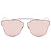 SojoS Modern Women's Men's Ultra Light Metal Frame Mirror Flat Lens Sunglasses SJ1008 With Pink Frame/Pink Mirrored Lens