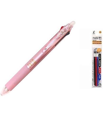 Pilot Frixion Erasable Gel Pen - 0.38mm Fine Point (Pearl Blue Body) + 3 Refills (Black, Blue, Red) - View #3