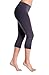 FitwearUSA Women's High Waist Tummy Control Cotton Spandex Stretch Yoga Capri (Single & Multi Packs)