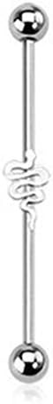 Coolbodyart Unisex Inlay Industrial Piercing Snake
