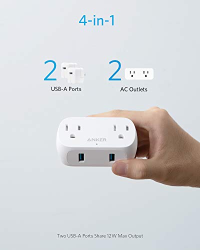 Anker Outlet Extender with USB Wall Plug, PowerExtend USB Plug 2 Mini Wall Charger with 2 Outlets, 2 USB Ports, and… - Image 3
