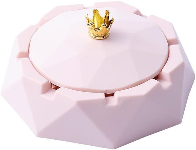 Photo 1 of ***MISSING THE LID/TOP***
Pink Crown Stainless Steel Ashtray with Lids, Cigarettes Ashtray for Indoor or Outdoor Use, Windproof, Ash Holder for Smokers, Desktop Smoking-Ash Tray for Home, Office Decoration