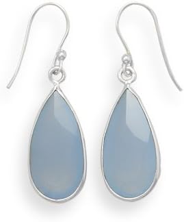 Blue Chalcedony Pear Shape Earrings