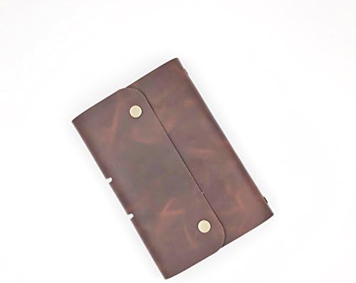 Genuine Leather Vintage Notebook, Refillable Loose-leaf Binder Daily Journal for Men &amp; Women, Blank Kraft Paper, A6 Size 7.28'' x 4.92'' HOY Notepad (Notepad Only)