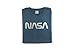 Revel Shore Men's Retro Vintage NASA Worm Logo Premium Soft T-Shirt (Medium) Indigo Blue