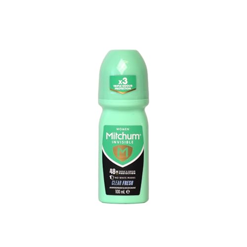 Mitchum Invisible Women 48HR Protection Roll On Deodorant & Anti-Perspirant, No White Marks, Alcohol Free, Clear Fresh