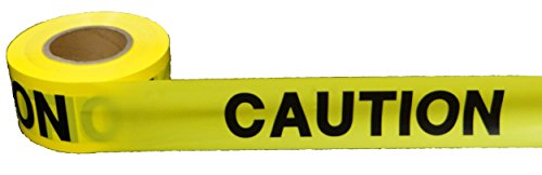 1 roll of Barricade Tape. Yellow and Black Caution Tape 3 inch Wide, 1000 feet. Printed Barricade Tape 3 mil, Barrier Warning Tapes. Bright Yellow Tape with Bold Black Text. Maximum Visibility.